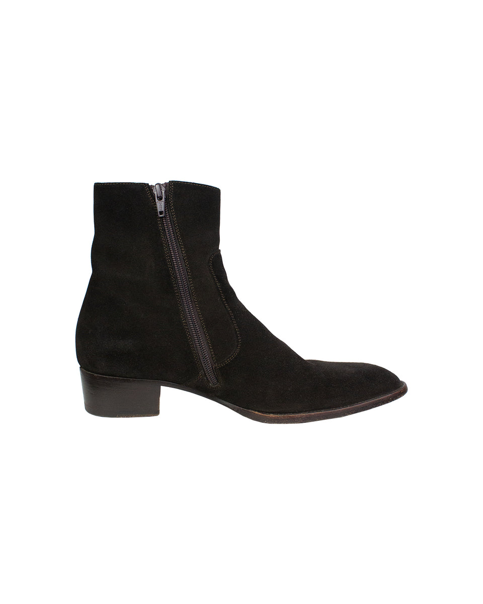 【最終価格】SAINT LAURENT WYATT 40 Saint Laurent Wyatt 40 Chelsea Boot in Brown | FWRD