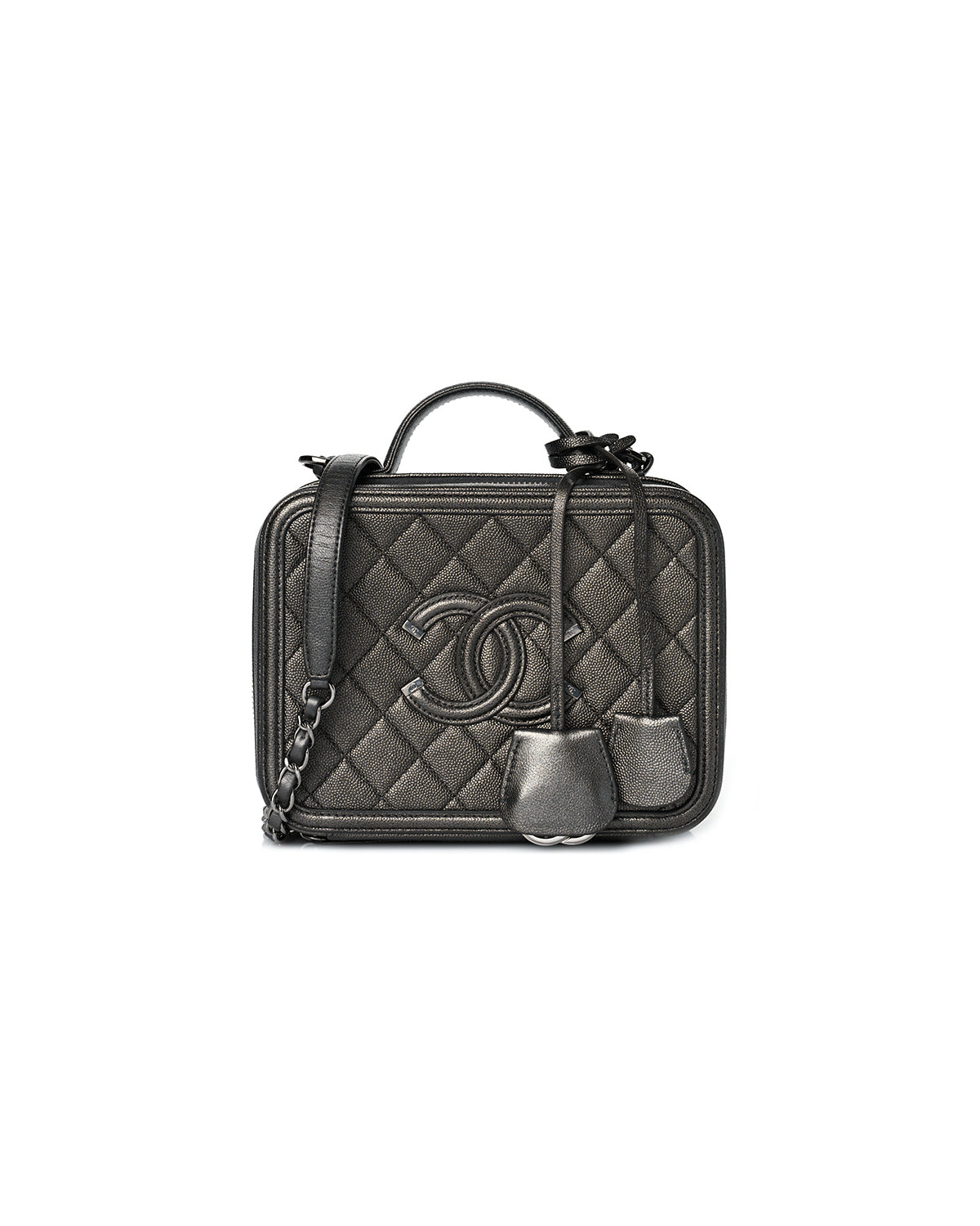 Chanel Caviar Quilted Filigree Vanity Case | Medium – eightonethree.