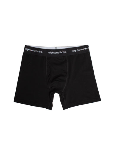 eightonethree. boxer briefs black tampa front