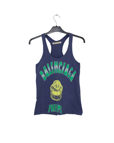 Vintage Balenciaga Blue Parfums Tank Top