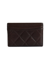 Load image into Gallery viewer, Chanel Dark Brown Leather Card Holder Back
