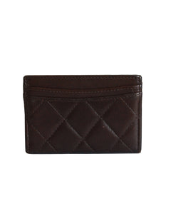 Chanel Dark Brown Leather Card Holder Back