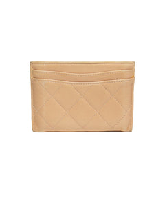 Chanel Light Brown Leather Card Holder Back