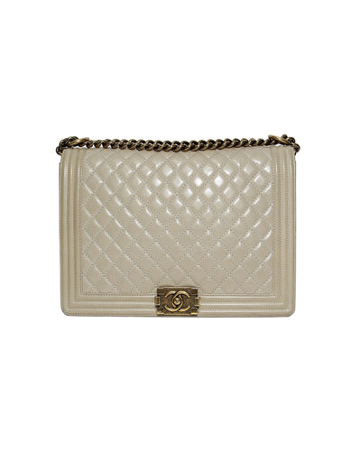 Chanel Large Boy Bag Beige 