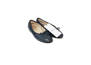 Chanel Womens Ballet Flats Navy With Shop Tag
