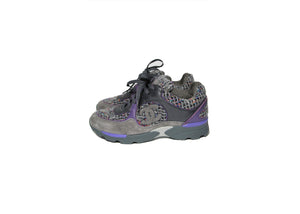Chanel Women Purple Tweed Running Sneaker Left 