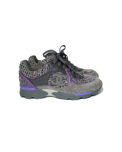 Chanel Women Purple Tweed Running Sneakers