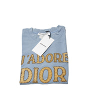 Load image into Gallery viewer, Vintage Dior J Adore Blue and Brown T Shirt Folded