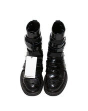 Load image into Gallery viewer, Dior Lumiere Du Nord Black Patent Leather Boots Above View