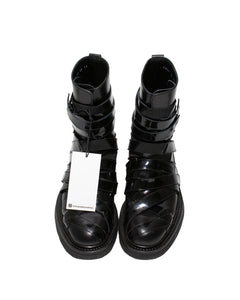 Dior Lumiere Du Nord Black Patent Leather Boots Above View