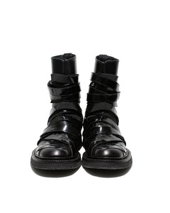 Dior Lumiere Du Nord Black Patent Leather Boots Front