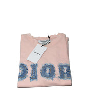 Load image into Gallery viewer, Vintage Pink Dior Denim Script T-Shirt Folded