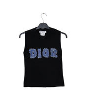 Load image into Gallery viewer, Vintage Dior Black Denim Script Sleeveless T Shirt