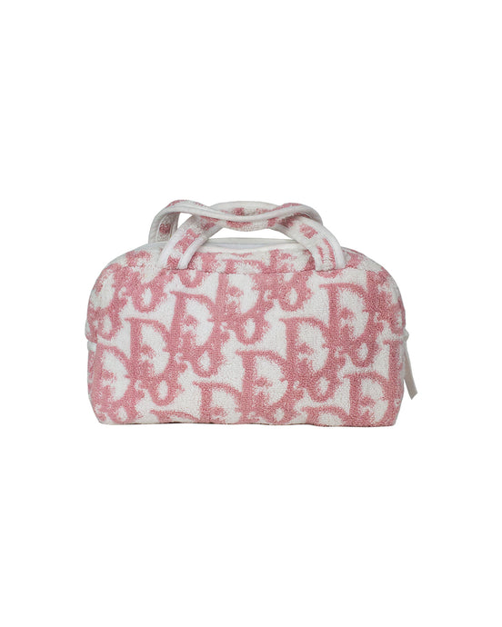 Vintage Christian Dior Trotter Terry Cloth Pink Bag 