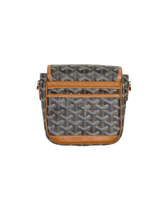 Goyard Grand Bleu PM Paris Black and Tan Urbain Side Bag Crossbody Back