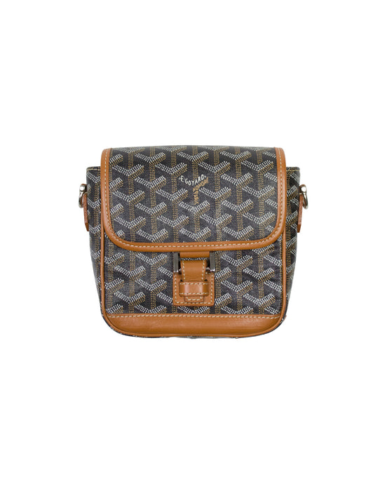 Goyard Grand Bleu PM Paris Black and Tan Urbain Side Bag Crossbody