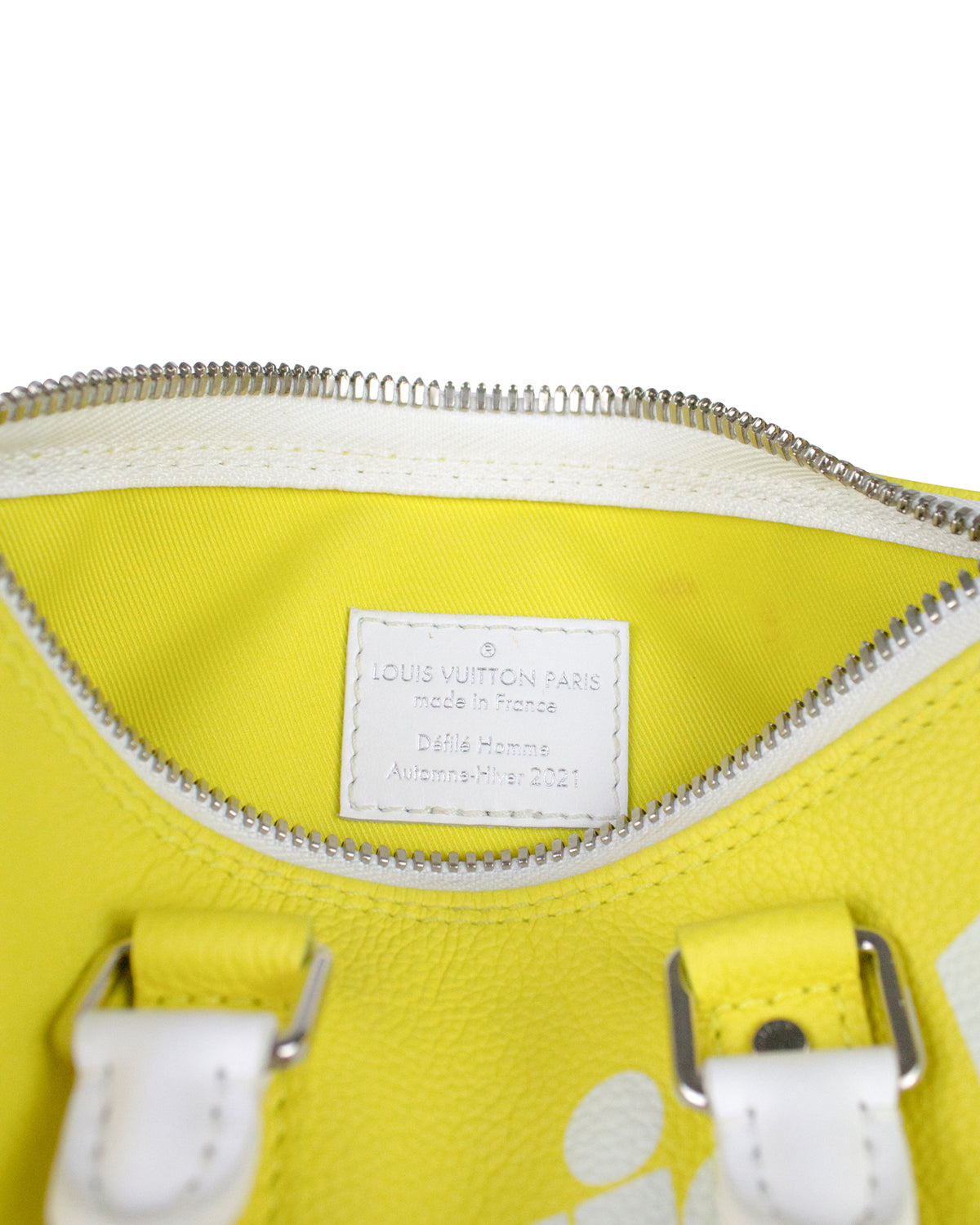 Louis Vuitton Virgil Abloh Yellow Cowhide LV Everyday Keepall Xs Silver Hardware, 2021, Handbag