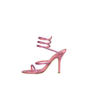 Load image into Gallery viewer, Rene Caovilla Pink Heels Crystals Italy Left 