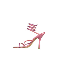 Rene Caovilla Pink Heels Crystals Italy Right Inside