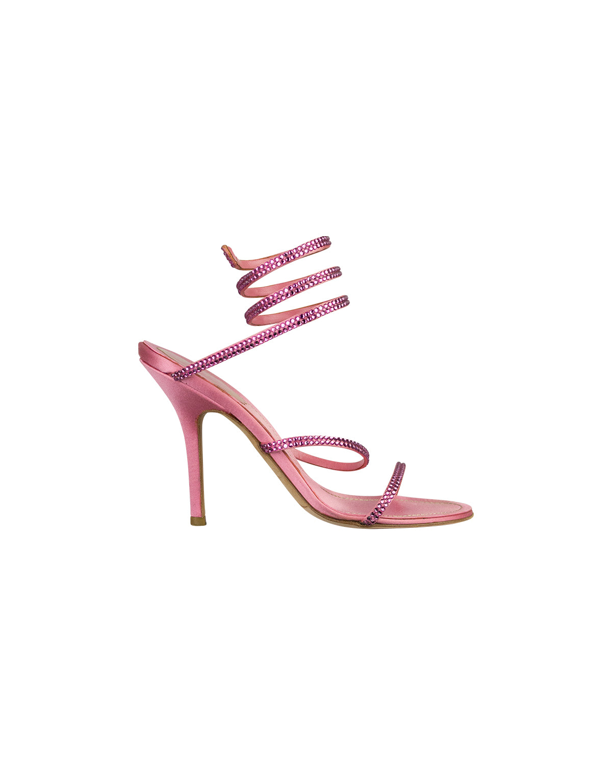 Rene Caovilla Pink Heels Crystals Italy