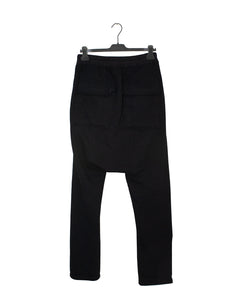 Rick Owens Black Drop Crotch Sweatpants Back