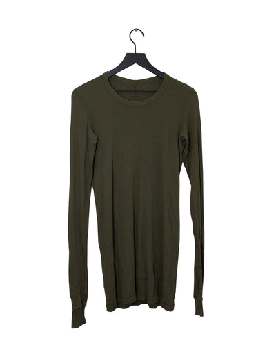 Rick Owens Army Green Long Sleeve T Shirt  