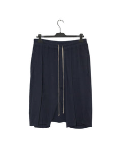 Rick Owens Navy Blue Pod Shorts  