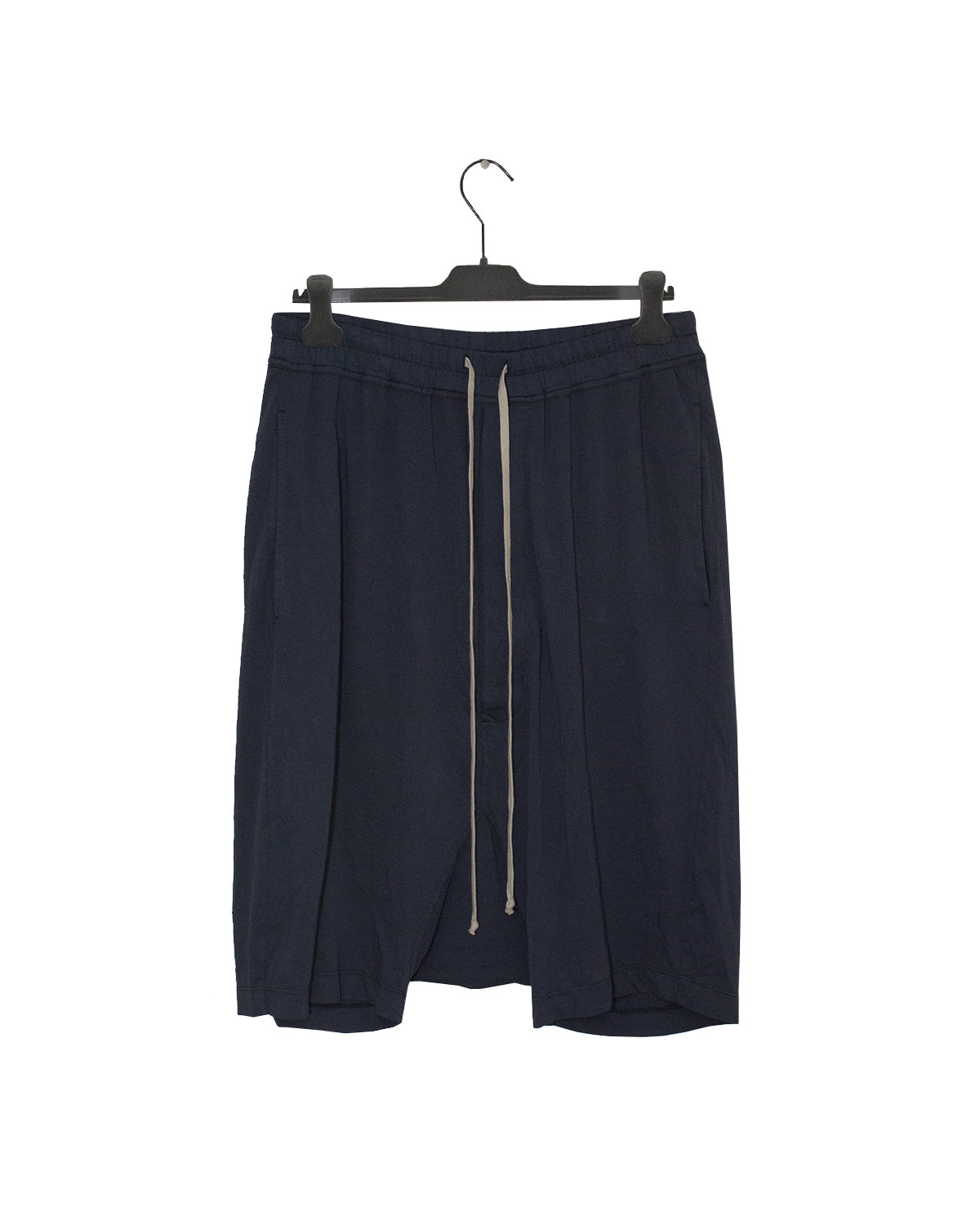 Rick Owens Navy Blue Pod Shorts  