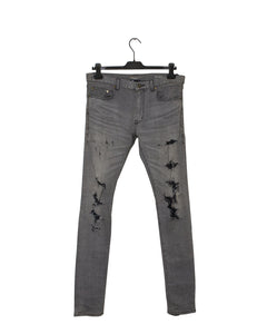 Saint Laurent Grey Knee Blow Out Denim 