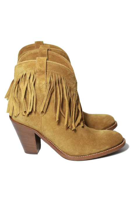 Saint Laurent Womens Fringed Boots 