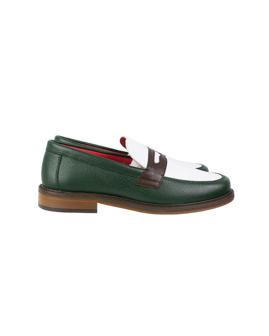 Aime Leon Dore Botanical Green Penny Loafers 