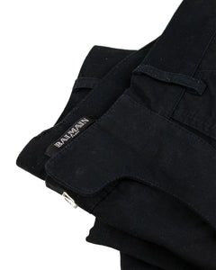 Black Balmain Cargo Pants Brand Label