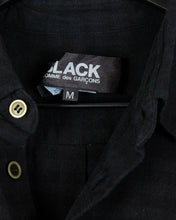Load image into Gallery viewer, Comme des Garçons Black Dyed Flannel Size Medium Brand Label