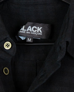 Comme des Garçons Black Dyed Flannel Size Medium Brand Label