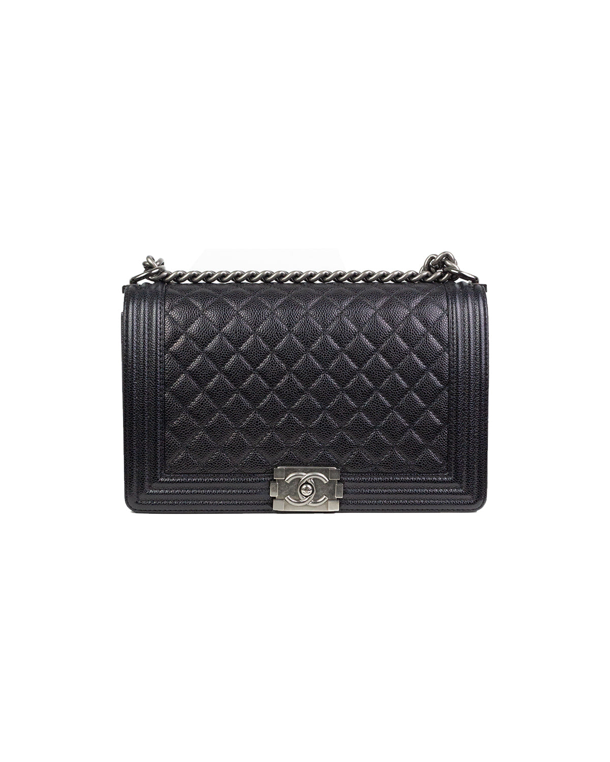 CHANEL Caviar Quilted Medium Boy Flap Bag Black