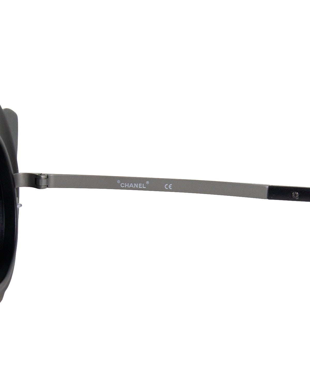 Sold at Auction: Chanel Black Camellia Rectangle Sunglasses