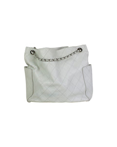 Chanel Pocket Tote White Caviar Bag Back