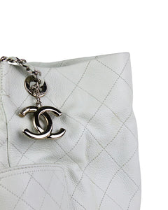 Chanel Pocket Tote White Caviar Bag Details