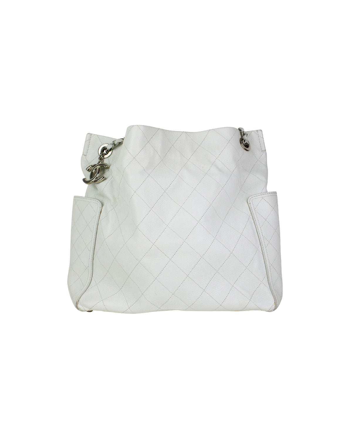 Chanel Pocket Tote White Caviar Bag 