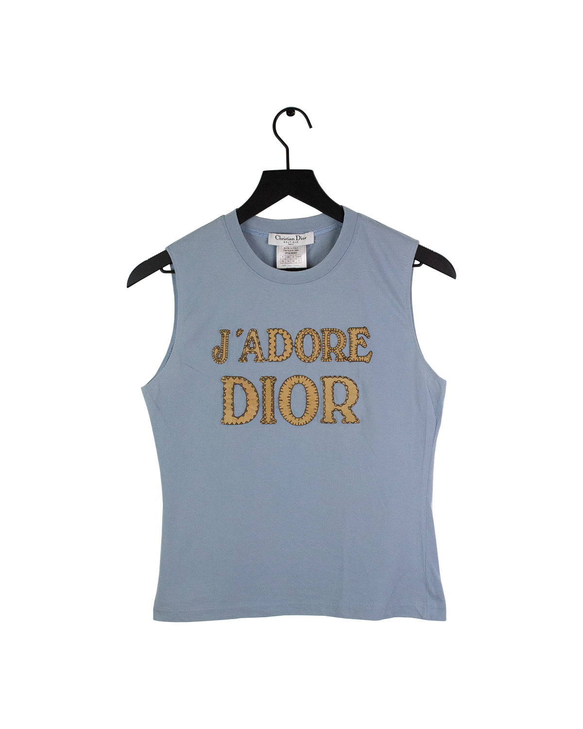 Vintage Christian Dior Blue Sleeveless T Shirt
