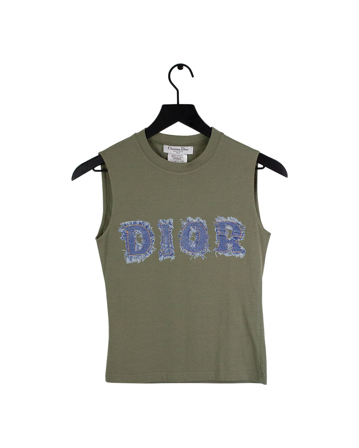 Vintage Christian Dior Olive Tank Top Coachella Outfit Inspo