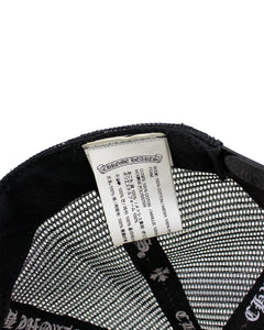 Chrome Hearts White and Black Hollywood USA Trucker Hat Front Wash Tag 