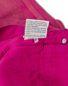 dior homme fuchsia denim back wash tag