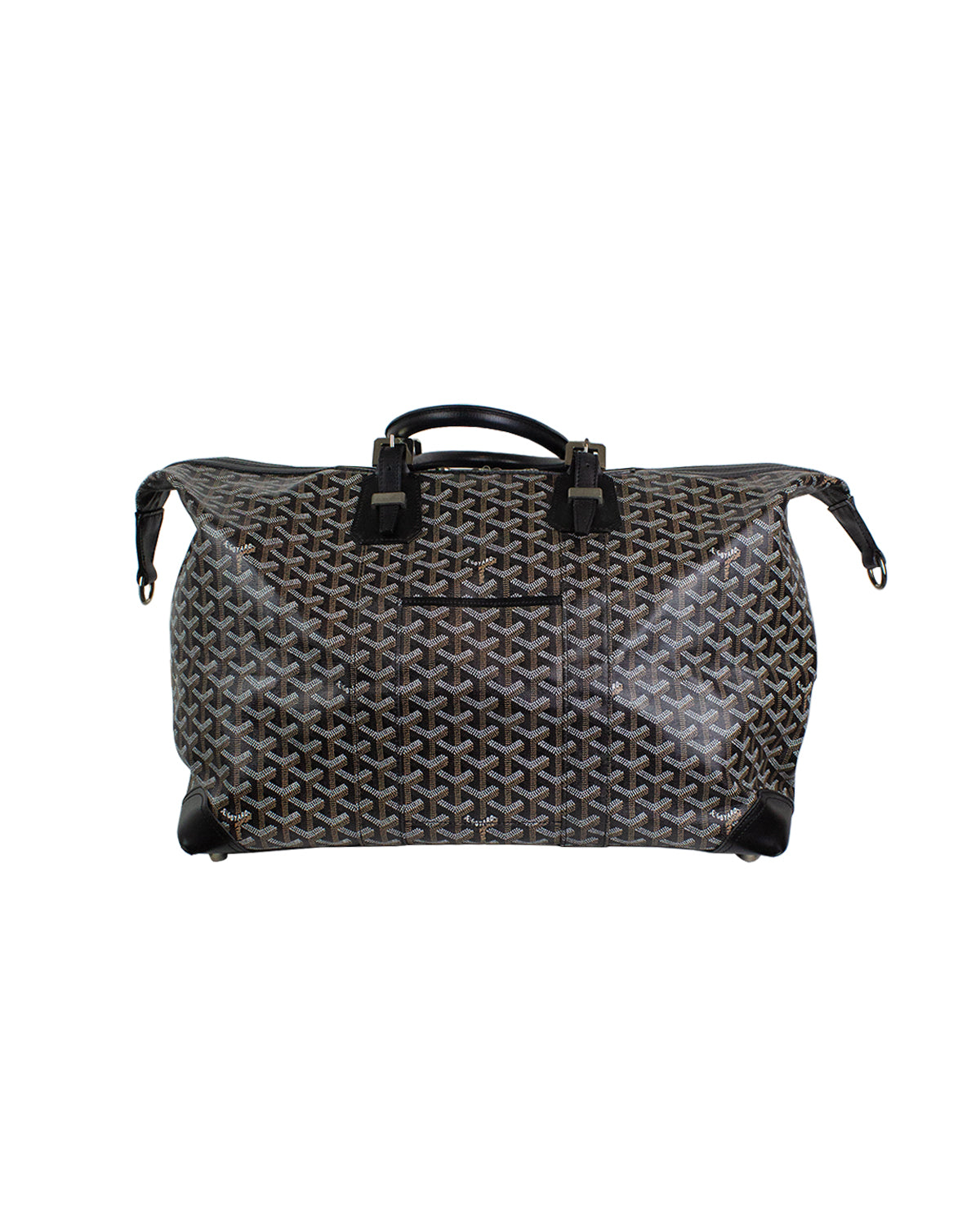 Goyard Boeing 45 travel bag in Black/Brown Goyardine canvas and leather,  SHW at 1stDibs