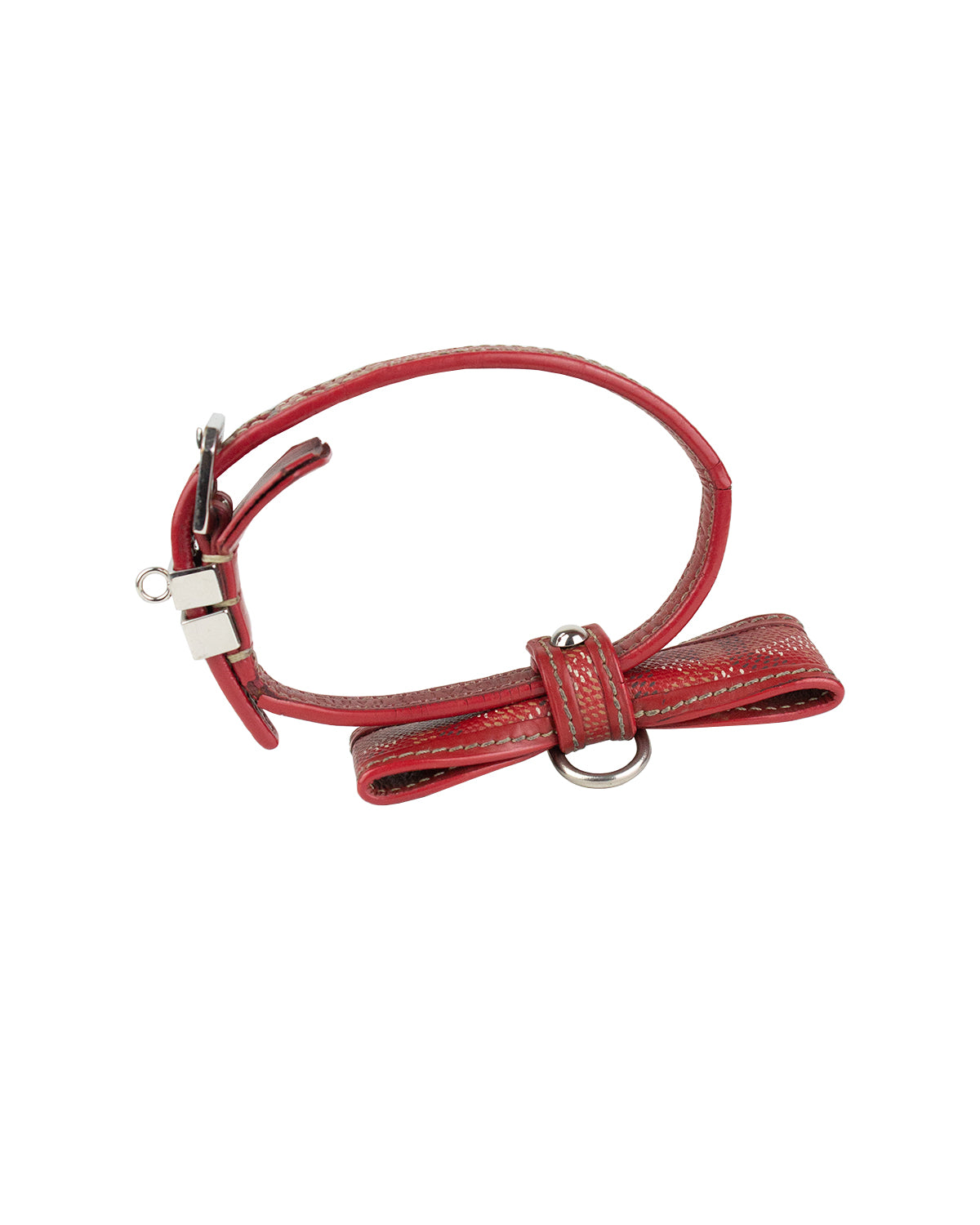 Goyardine Leather Dog Collar