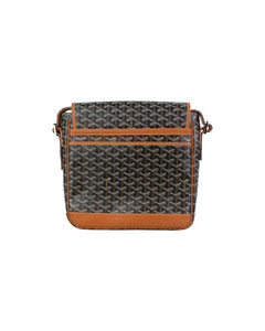 Goyard Grand Bleu MM Black and Brown Messenger Bag Back