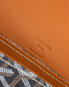 Goyard Grand Bleu MM Black and Brown Messenger Bag Goyard Paris Stamp