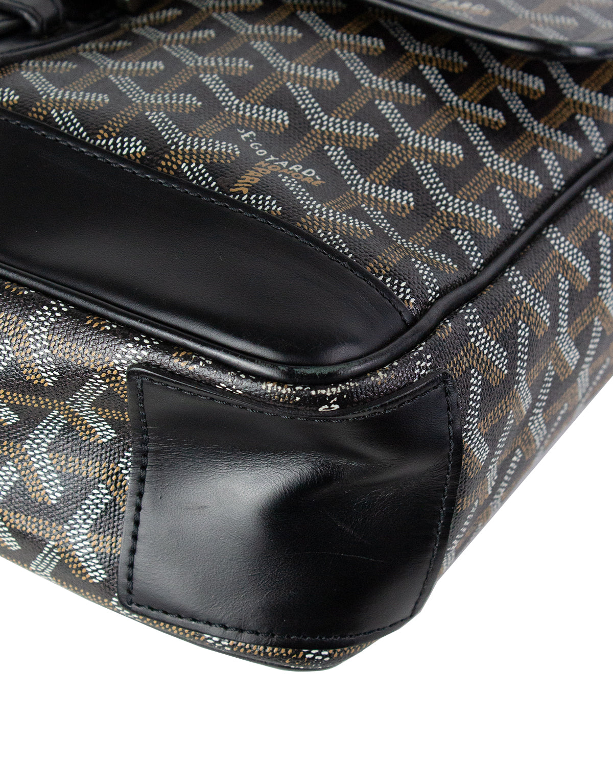 GOYARD GRAND BLEU MM PVC Leather Black Shoulder Bag Unisex Used F