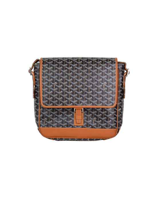 Goyard Grand Bleu MM Side Bag Black and Tan Paris 