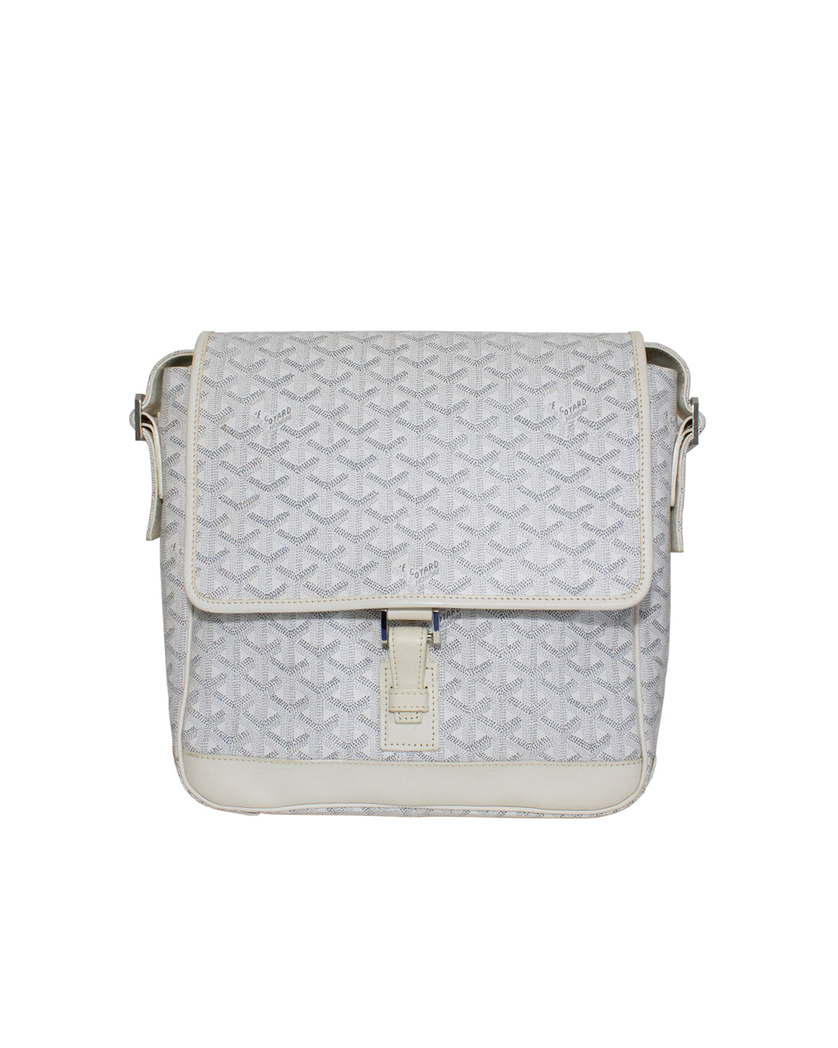 goyard grand bleu white MM front 